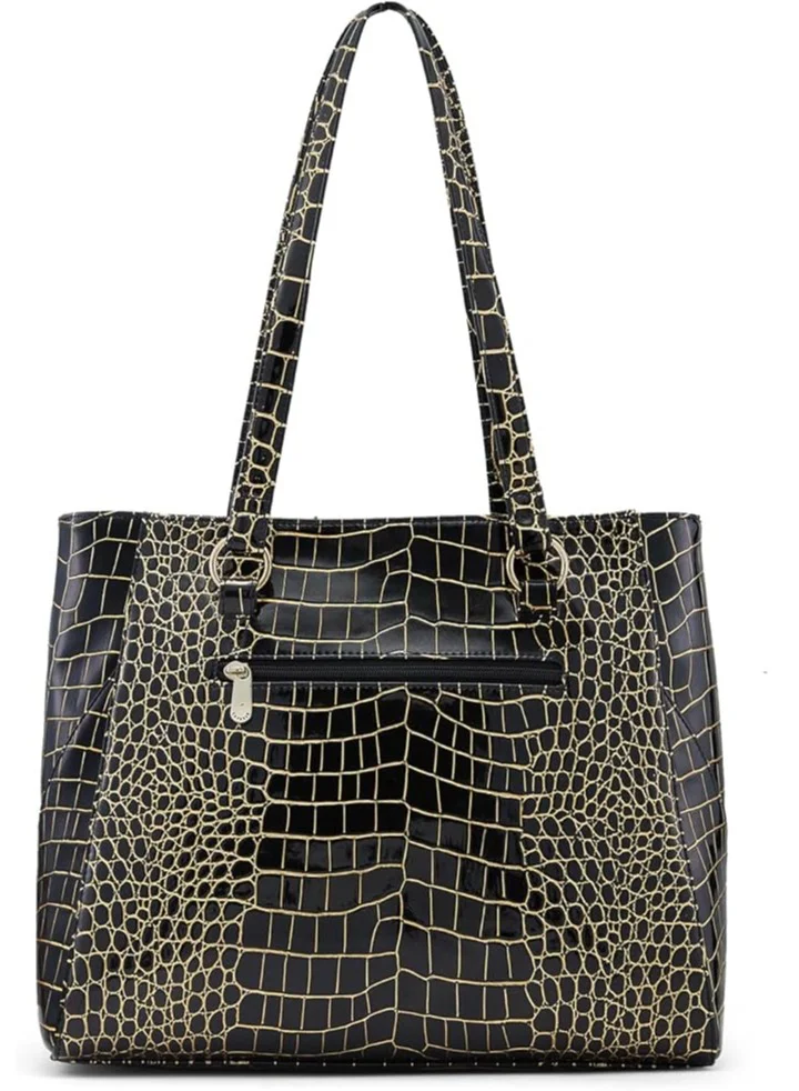 CAPRESE Caprese Miranda Tote Bag, Large-Black | Stylish Handbag for Women | Spacious, Versatile Office & Daily Essentials Tote | Top Zip Closure