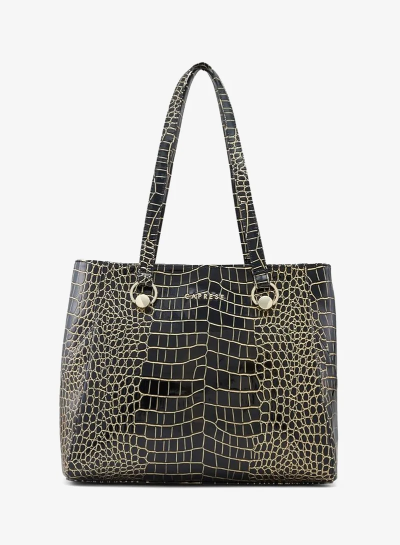 CAPRESE Caprese Miranda Tote Bag, Large-Black | Stylish Handbag for Women | Spacious, Versatile Office & Daily Essentials Tote | Top Zip Closure