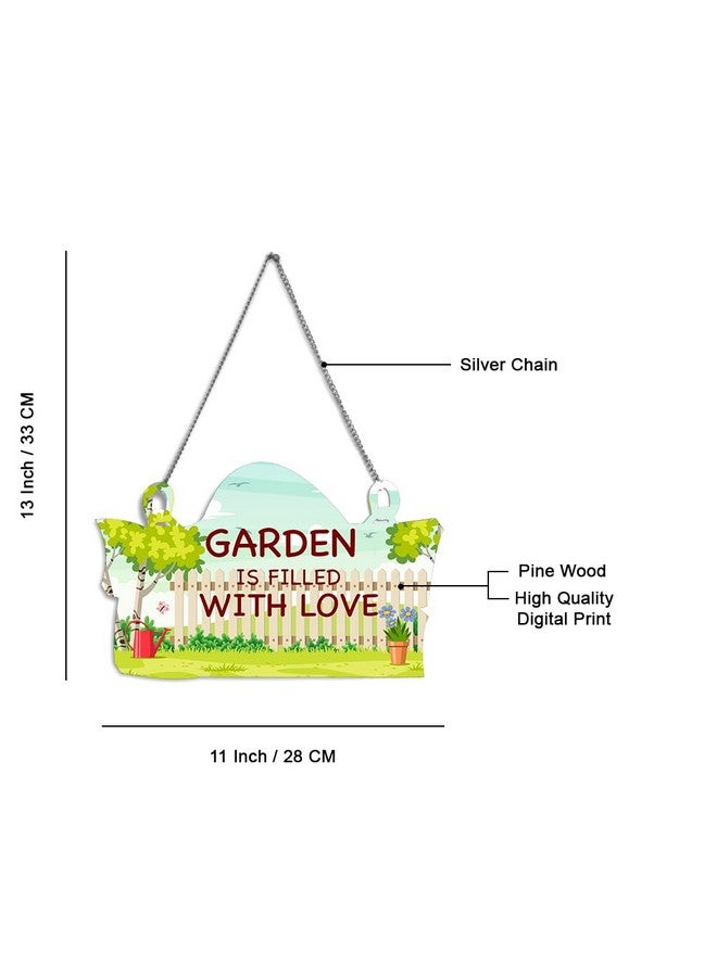Kaameri Bazaar Garden is Filled With Love MDF Wooden Wall Hanging for Home Decor | Office | Gifts | Living Room | Bedroom | Wooden Decorative Items | Modern Painting | Artworks Decoration - Image 3