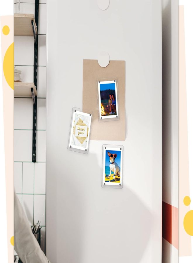 15 Pack Acrylic Magnetic Fridge Photo Frames Mini Double Sided Fridge Photo Frames Clear Borderless Card Note Display Frames, 2.36 x 3.54 Inch - Image 5