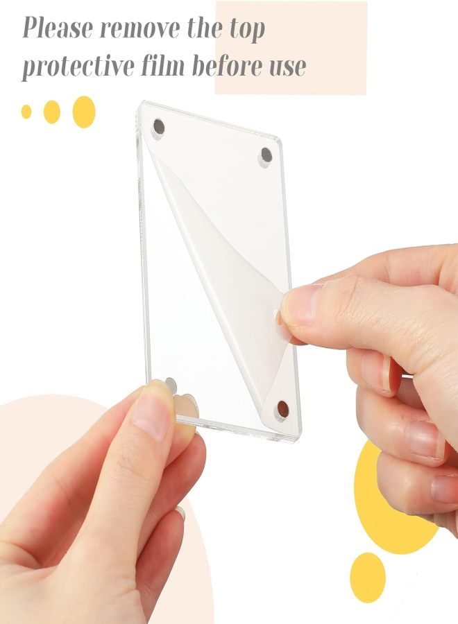 15 Pack Acrylic Magnetic Fridge Photo Frames Mini Double Sided Fridge Photo Frames Clear Borderless Card Note Display Frames, 2.36 x 3.54 Inch - Image 2