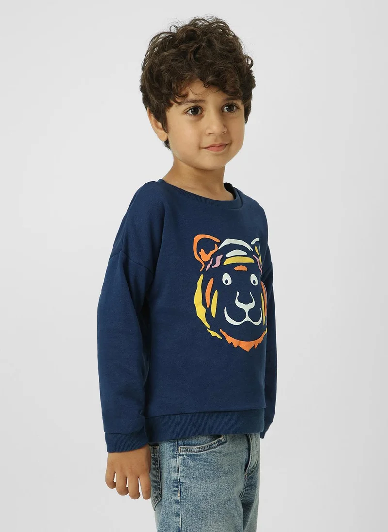 Nautinati Boys Graphic Printed Round Neck Pullover Sweatshirt