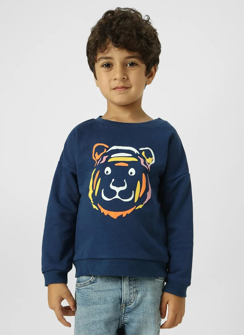 Nautinati Boys Graphic Printed Round Neck Pullover Sweatshirt
