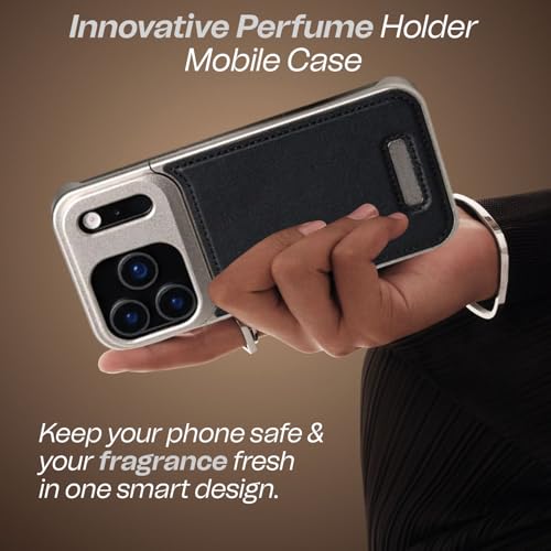 Tech Trendz TechTrendz Premium Metallic AeroFLex Aluminium Leather Case with Aroma Perfume Cover Compatible for iPhone 17 Pro (Desert Titanium) - Image 5
