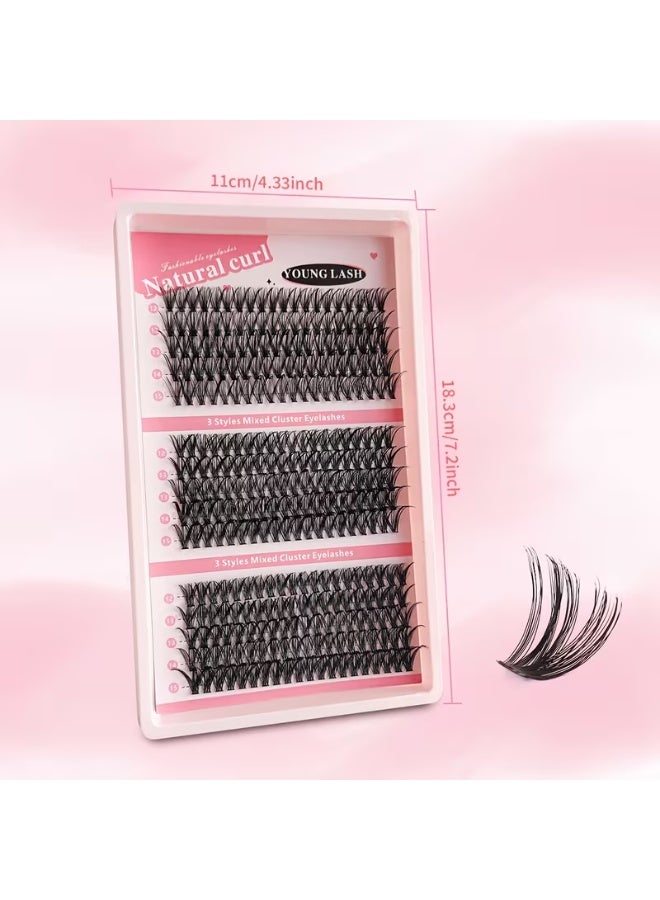 طقم رموش عنقودية احترافية DIY - 3 أنماط مختلطة، مظهر كيرلي طبيعي، أطوال متنوعة (12-15 ملم)، سهلة التركيب للمبتدئات والمحترفين -  Lash Natural Curl - Image 2
