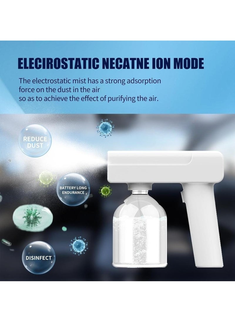 SYOSI - Sprayer Fogger Machine Portable Handheld Electrostatic ULV Sprayer Adjustable Spray Volume Fog Tool  Wireless Nano Sprayer Rechargeable Sprayer with Blue Light for Touchless Sanitization - Image 1
