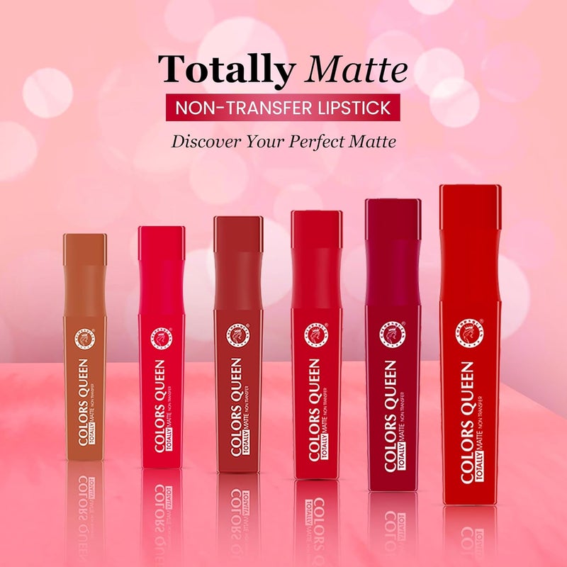 COLORS QUEEN Colors Queen Totally Matte Liquid Lipstick Intense Color Payoff Lightweight Comfortable One Swipe Application Long Lasting Non Transfer Liquid Lipstick for Women 03 Deep Maroon 75g - Image 5