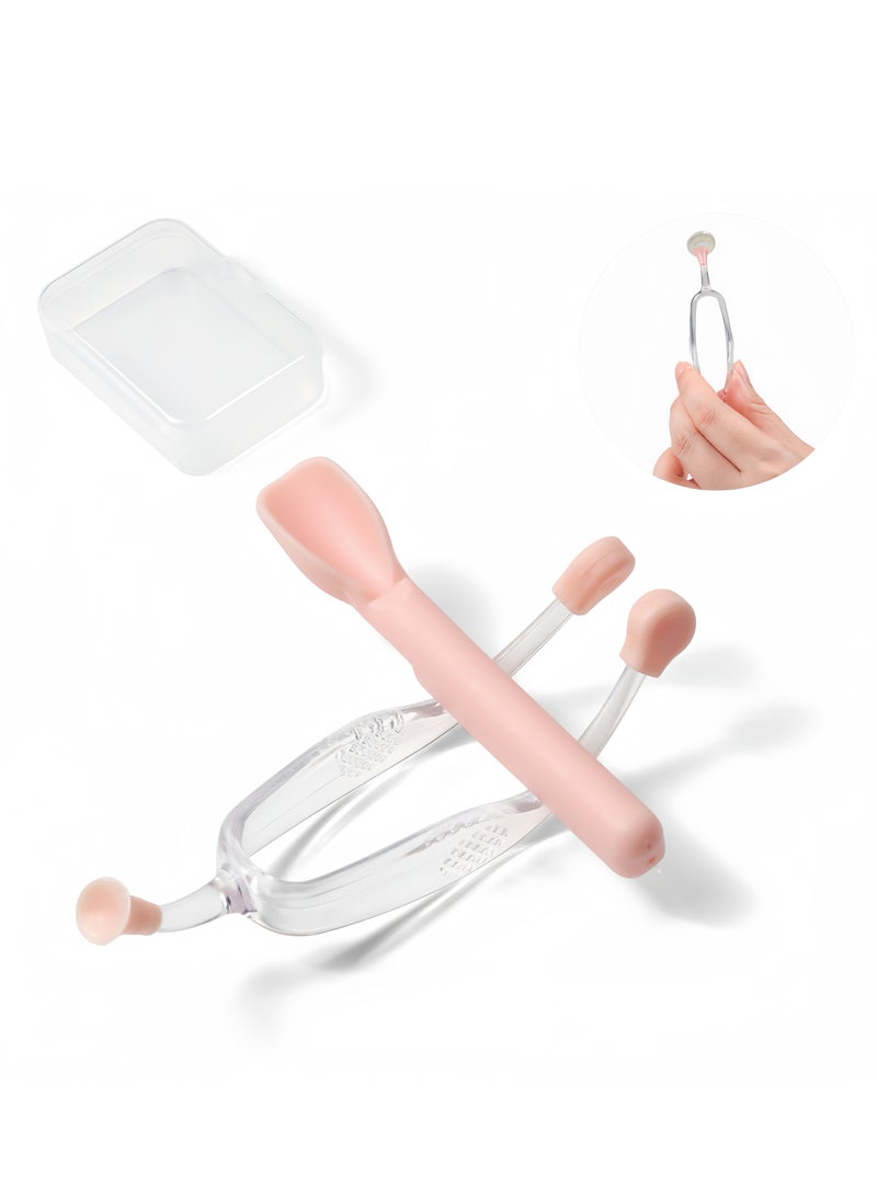Generic Silicone Contact Lens Wearing Tools Set Novice Tweezers Suction Stick, Pinks With Case  - Image 1