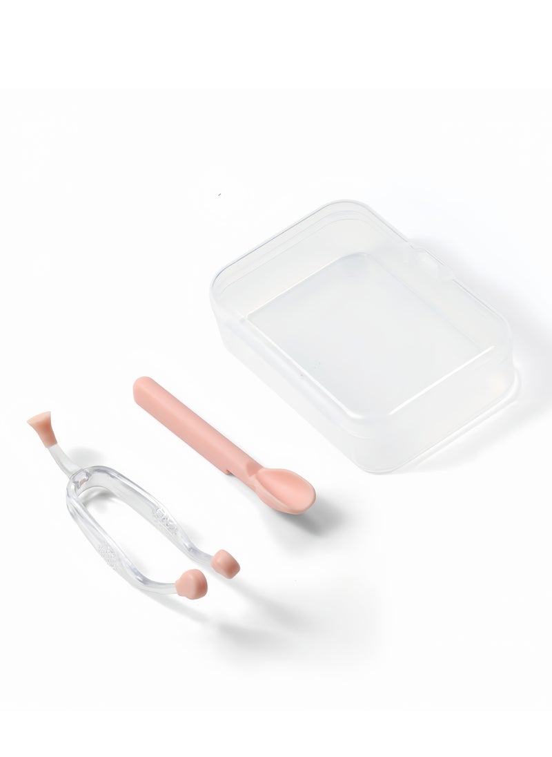Generic Silicone Contact Lens Wearing Tools Set Novice Tweezers Suction Stick, Pinks With Case  - Image 2
