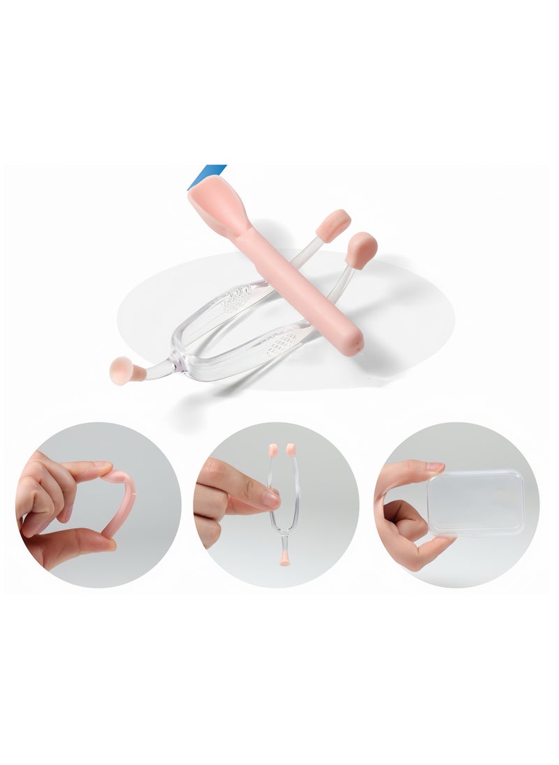 Generic Silicone Contact Lens Wearing Tools Set Novice Tweezers Suction Stick, Pinks With Case  - Image 4