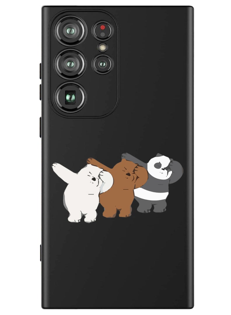 Theodor Protective Slim Fit Case Liquid Silicone Cover with Full Body Protection Anti-Scratch Shockproof Case For Samsung Galaxy S24 Ultra (Black) - Bears dance - Image 1