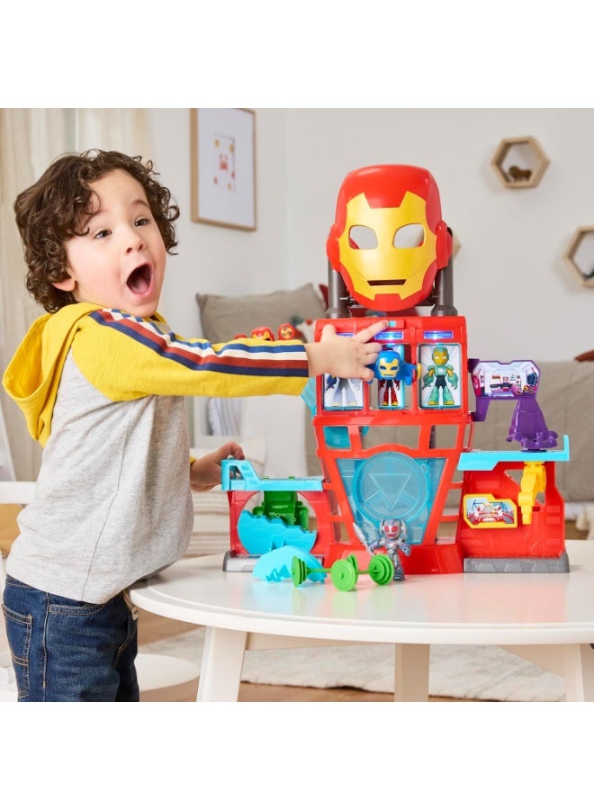 Marvel Iron Man & His Awesome Friends Iron Quarters 3-Inch Playset G1259 - Image 5