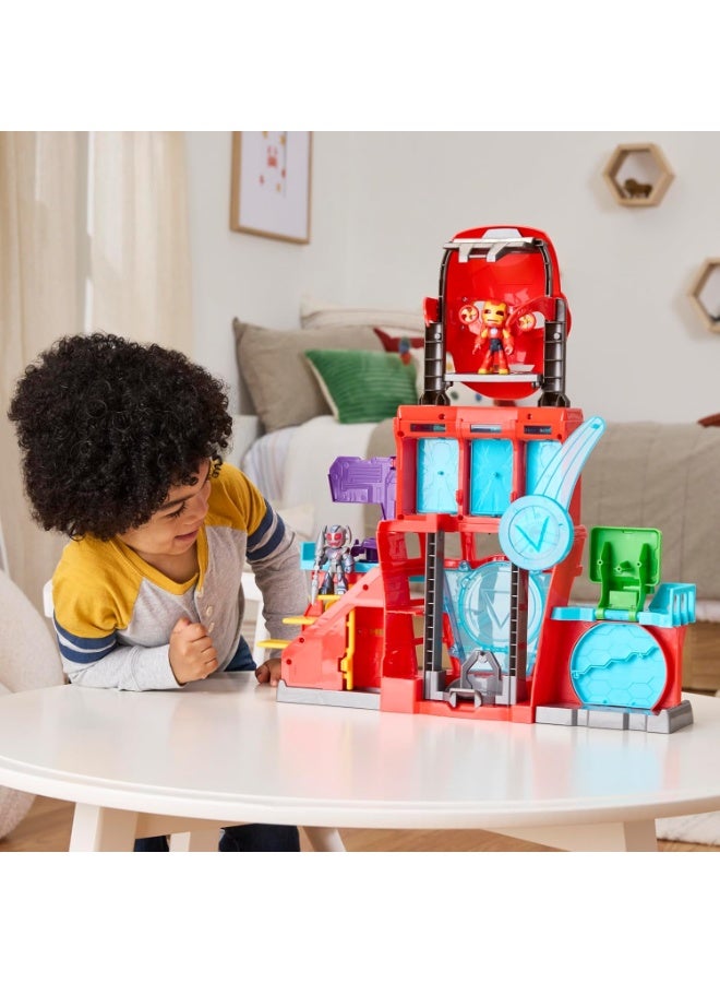 Marvel Iron Man & His Awesome Friends Iron Quarters 3-Inch Playset G1259 - Image 3