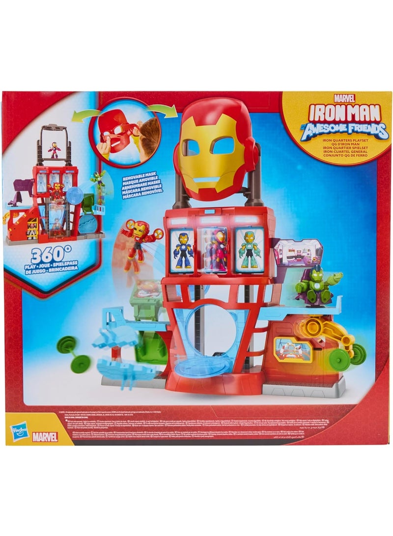 Marvel Iron Man & His Awesome Friends Iron Quarters 3-Inch Playset G1259 - Image 2