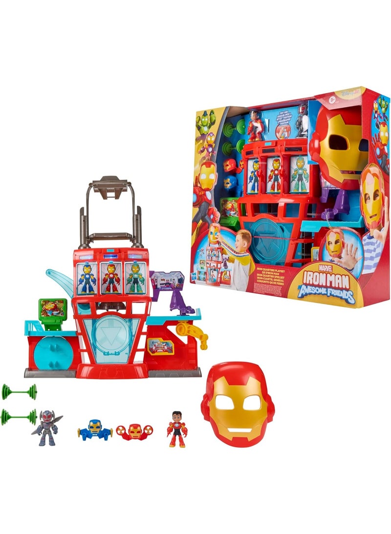 Marvel Iron Man & His Awesome Friends Iron Quarters 3-Inch Playset G1259 - Image 1