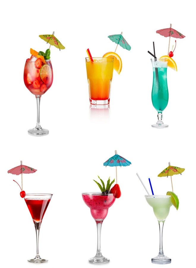 CYRYLC 50 Pcs Cocktail Umbrellas - Paper Mini Umbrella,Colorful Cocktail Umbrella Picks for Drinks Hawaiian Cupcake Toppers Cocktail Garnishes Colorful Paper Toothpicks for Party Decorations - Image 3
