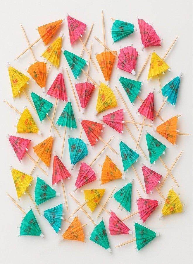 CYRYLC 50 Pcs Cocktail Umbrellas - Paper Mini Umbrella,Colorful Cocktail Umbrella Picks for Drinks Hawaiian Cupcake Toppers Cocktail Garnishes Colorful Paper Toothpicks for Party Decorations - Image 5