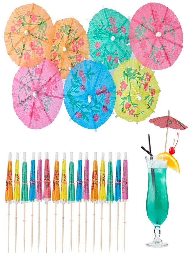 CYRYLC 50 Pcs Cocktail Umbrellas - Paper Mini Umbrella,Colorful Cocktail Umbrella Picks for Drinks Hawaiian Cupcake Toppers Cocktail Garnishes Colorful Paper Toothpicks for Party Decorations - Image 1
