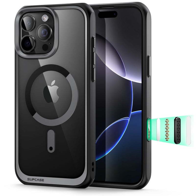 SUPCASE for iPhone 16 Pro Max Case with Camera Control Capture Button (Unicorn Beetle Mag), [Compatible with MagSafe] [Military-Grade Protection] Slim Clear Magnetic Phone Case (Black) - Image 1