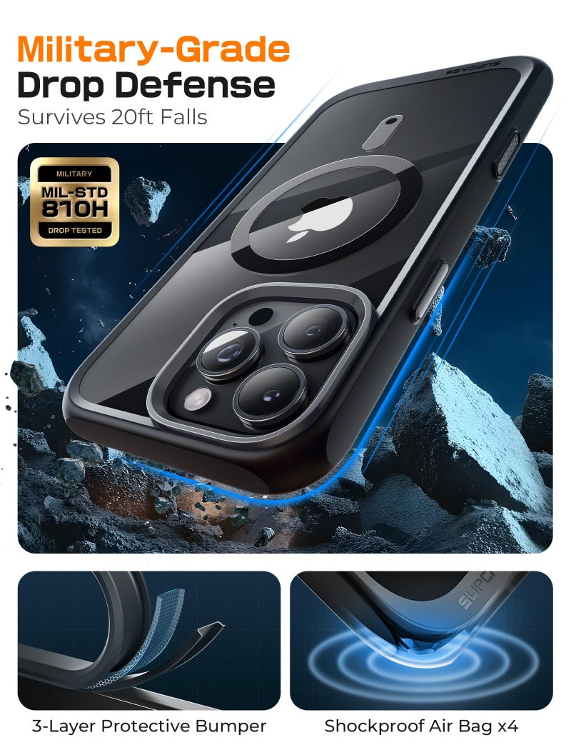 SUPCASE for iPhone 16 Pro Max Case with Camera Control Capture Button (Unicorn Beetle Mag), [Compatible with MagSafe] [Military-Grade Protection] Slim Clear Magnetic Phone Case (Black) - Image 5