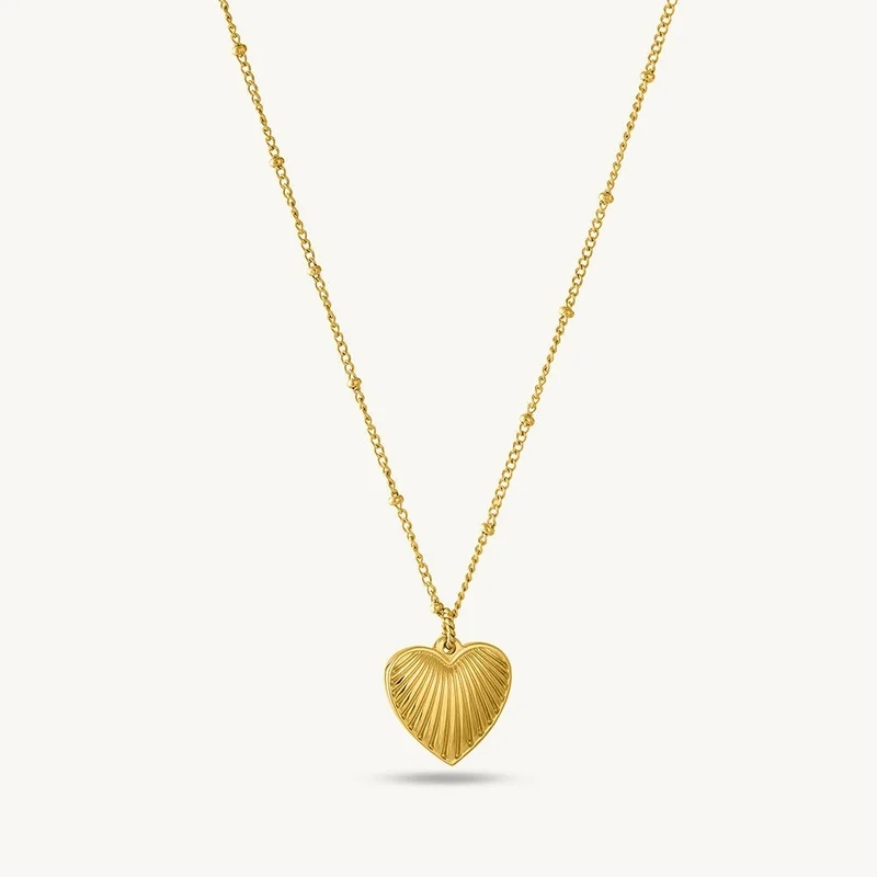 بالموناس PALMONAS 18k Gold Tone Plated Heart Rays Necklace
 for Women
