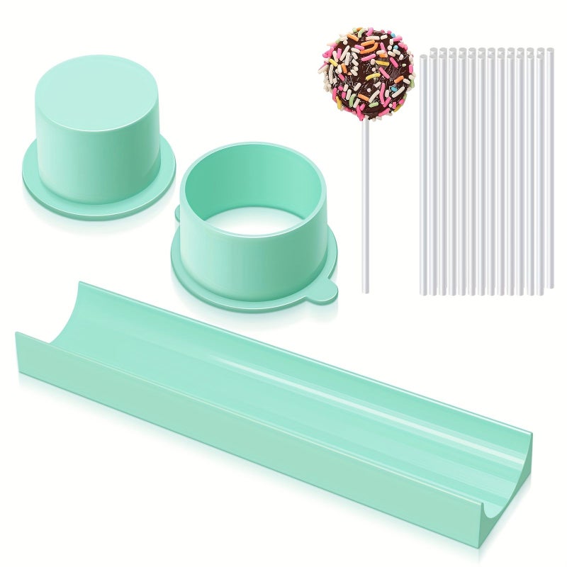 Blue Round Cake Pop Mold Set with Tray Sticks ABS Baking Kit for Party Wedding - Image 5