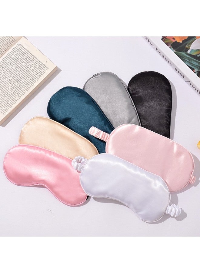 Generic Weiqin Double Sided Silk Sleeping Men's And Women's Blocking Eye Mask To Relieve Fatigue Eye Protection Adjustable Strap Silk Embroidery-Specifications:Pink Button  - Image 3