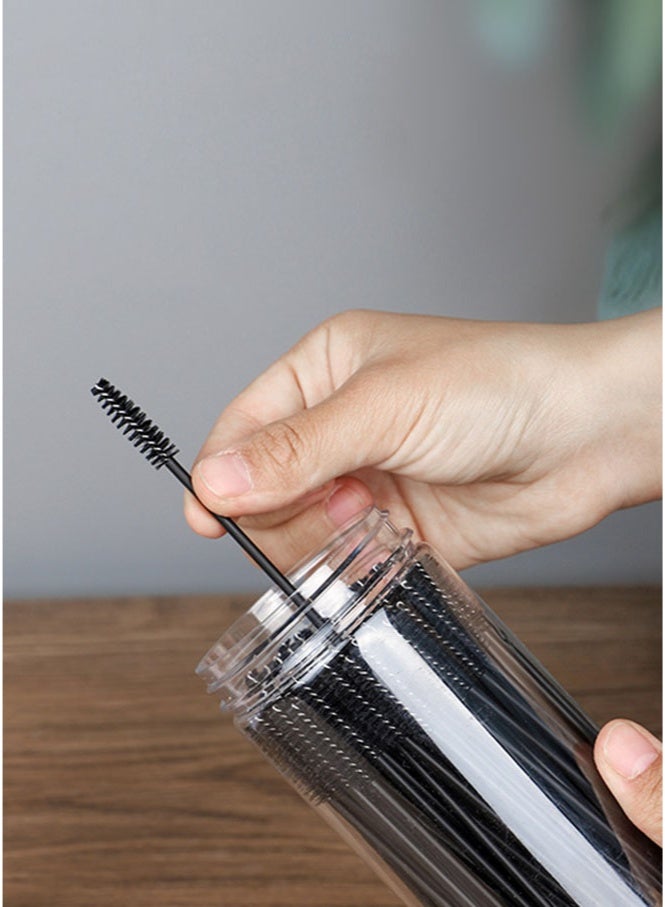 TIMEYUE 100PCS One-time Eyelash Brush, Extremely Fine Eyebrow Brush, Eyebrow Comb, Spiral-shaped Curved Head Eyelash Comb, Makeup Brush - Image 3