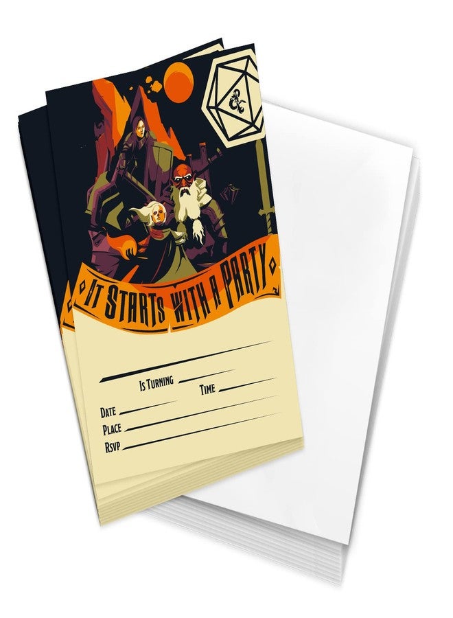 ديزرت كاكتوس بطاقات دعوة عيد ميلاد سعيد بتصميم صبار صحراوي، مستوحاة من لعبة Dungeons & Dragons (D&D)، ١٠ بطاقات مع أظرف، بتصميم دونات، مناسبة لحفلات الأولاد والبنات والأطفال (النمط B). - Image 1