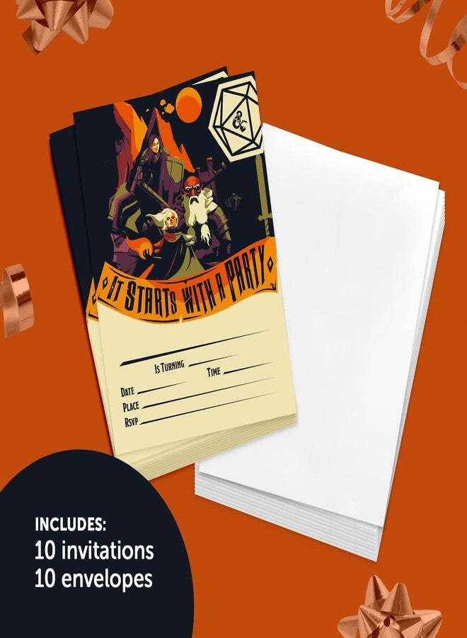 ديزرت كاكتوس بطاقات دعوة عيد ميلاد سعيد بتصميم صبار صحراوي، مستوحاة من لعبة Dungeons & Dragons (D&D)، ١٠ بطاقات مع أظرف، بتصميم دونات، مناسبة لحفلات الأولاد والبنات والأطفال (النمط B). - Image 2