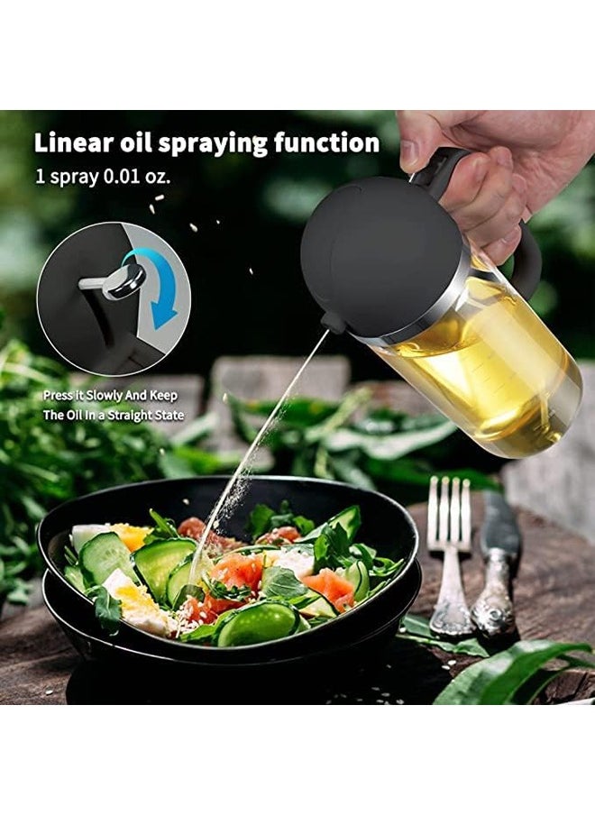 Arabest 2 in 1 Olive Oil Sprayer for Cooking, 550ml Double-Use Glass Bottle Automatic Dispenser, Oil and Vinegar Dispenser, For Kitchen, Air Fryer, Salad, Baking, Grilling, Frying (Black)  - Image 4