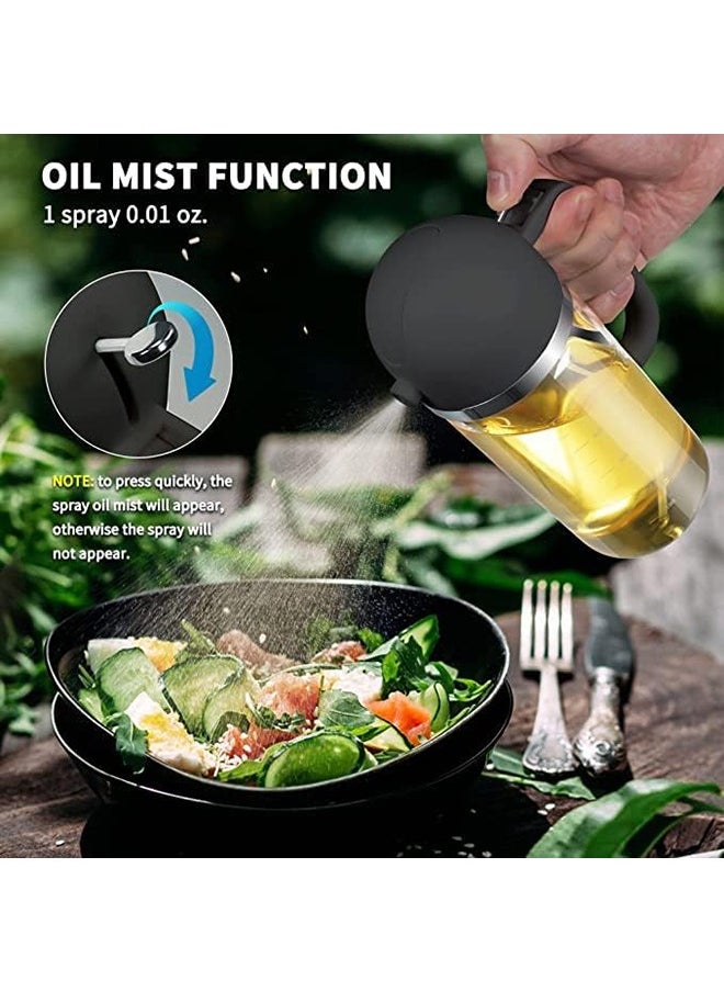 Arabest 2 in 1 Olive Oil Sprayer for Cooking, 550ml Double-Use Glass Bottle Automatic Dispenser, Oil and Vinegar Dispenser, For Kitchen, Air Fryer, Salad, Baking, Grilling, Frying (Black)  - Image 3