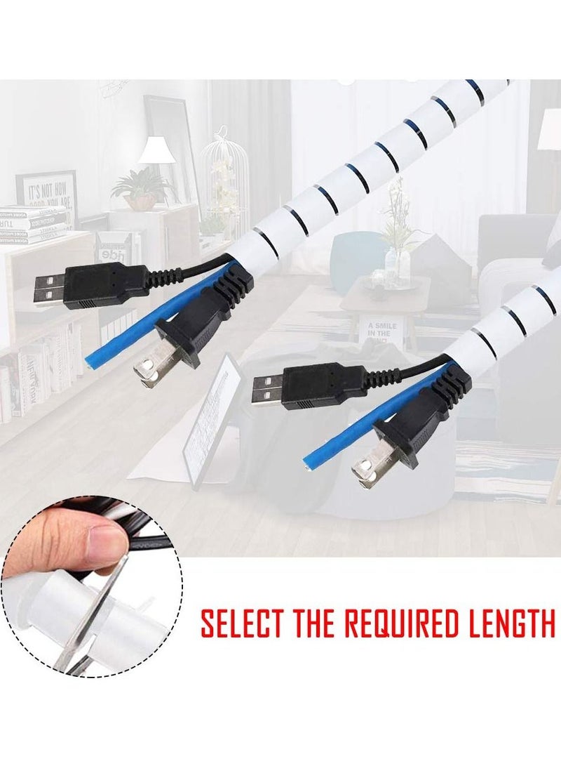 KASTWAVE Cable Tidy Sleeves,5M Cable Management Wire Tidy Cable Cover Protector with Cord Organizer Clip for PC TV Computer Home and Office Cord Organizer, DIY Flexible - Image 3