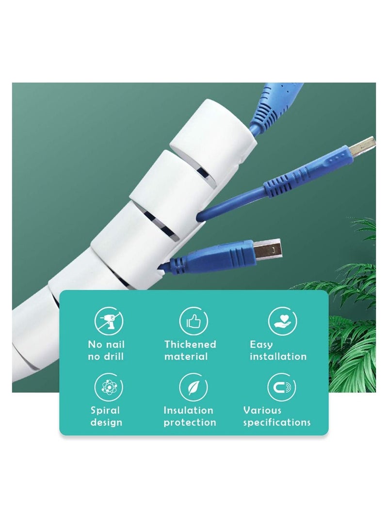 KASTWAVE Cable Tidy Sleeves,5M Cable Management Wire Tidy Cable Cover Protector with Cord Organizer Clip for PC TV Computer Home and Office Cord Organizer, DIY Flexible - Image 4