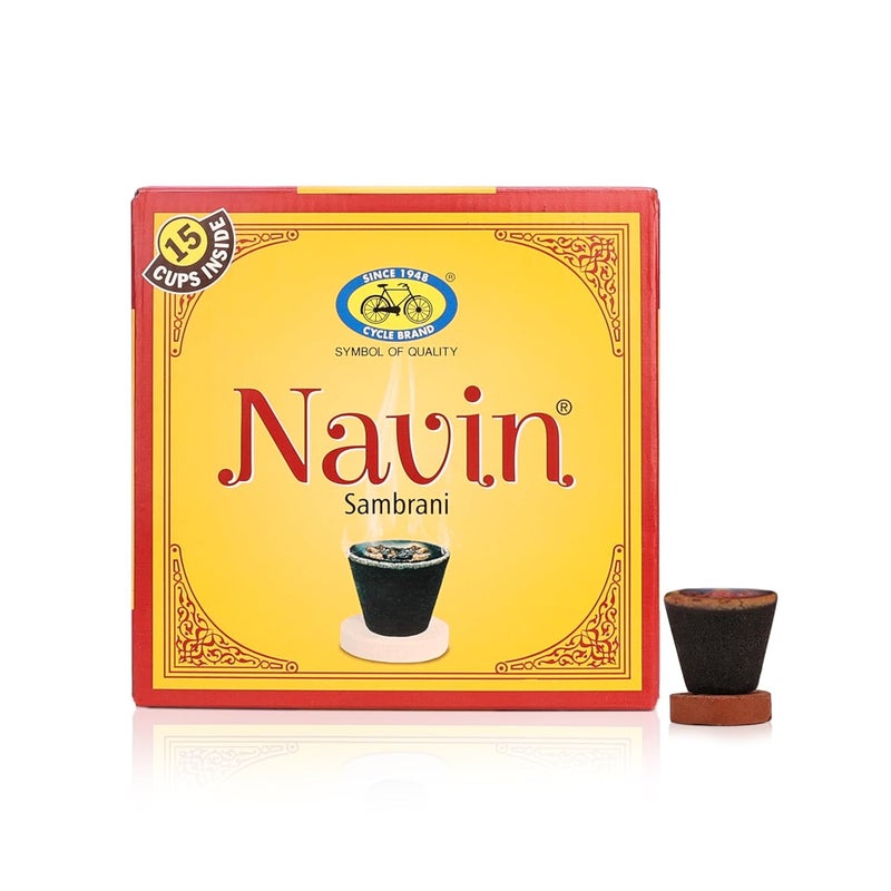 Cycle Pure Navin Sambrani Dhoop Cups for Pooja 45 pcs Havan Cups for Pooja Home Festivals Natural GuggalLoban Dhoop Original Dhoop Cones Pack of 3 15 CupsPack 1 Burner PlatePack - Image 4