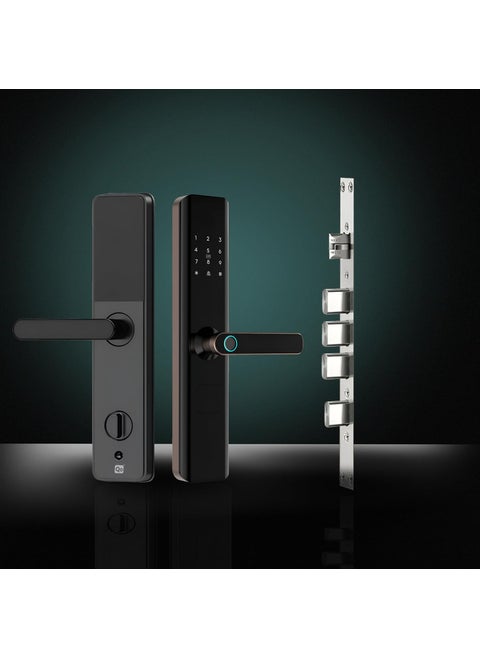 SmartiQo E1 Digital Smart Door Lock 5Way Unlocking 5 Bolts Remote Unlocking via OTP Fingerprint PIN Access Card Mechanical Key 2 Years Brand Warranty Rosegold