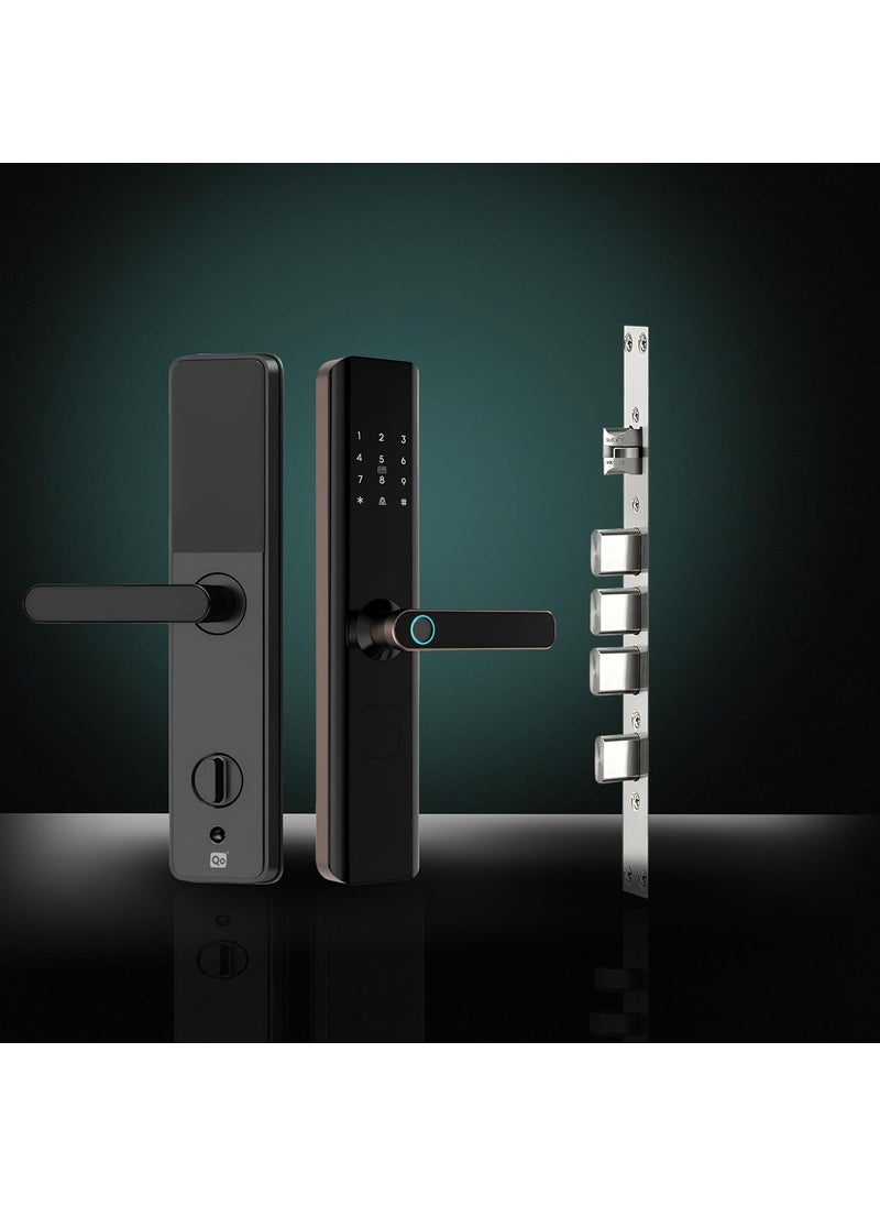 SmartiQo - SmartiQo E1 Digital Smart Door Lock 5Way Unlocking 5 Bolts Remote Unlocking via OTP Fingerprint PIN Access Card Mechanical Key 2 Years Brand Warranty Rosegold - Image 1