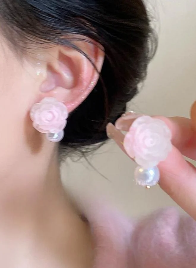 Take Two Faux Pearl Flower Earrings