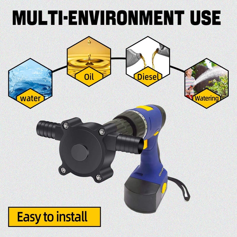SUPAOSPG Hand Pump Water Drill Water Pump - Electric Drill Pump for Water Gasoline Oil Diesels Fluid Water Transfer Pump Mini Hand electric drill pump Pumping drill pump oil drill pump for water - Image 3