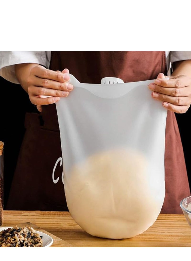 3 Piece Silicone Dough Bag, Reusable Kneading Dough Bag Thickened Dough Mixer Bag Improve Multifunctional Dough Mixer for Bread Making Cooking Tool Easy to Wash Flour Mixing Bag (7.08*8.66inch) - Image 1