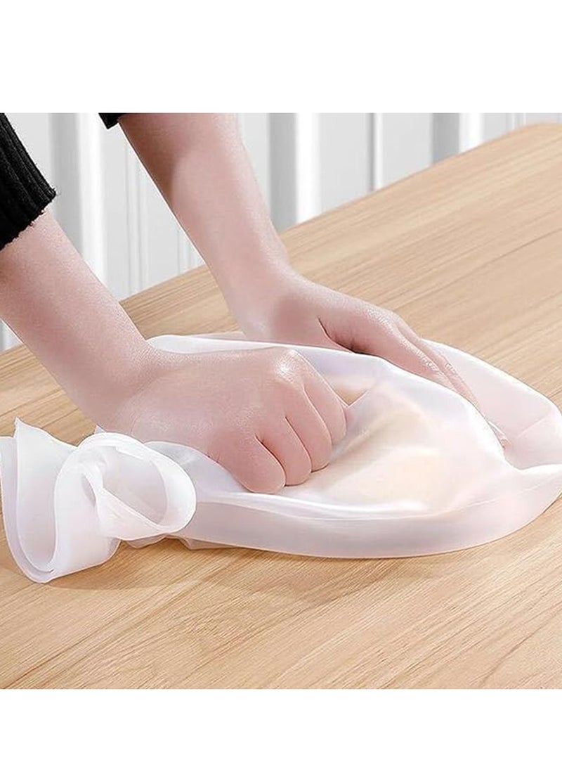 3 Piece Silicone Dough Bag, Reusable Kneading Dough Bag Thickened Dough Mixer Bag Improve Multifunctional Dough Mixer for Bread Making Cooking Tool Easy to Wash Flour Mixing Bag (7.08*8.66inch) - Image 3