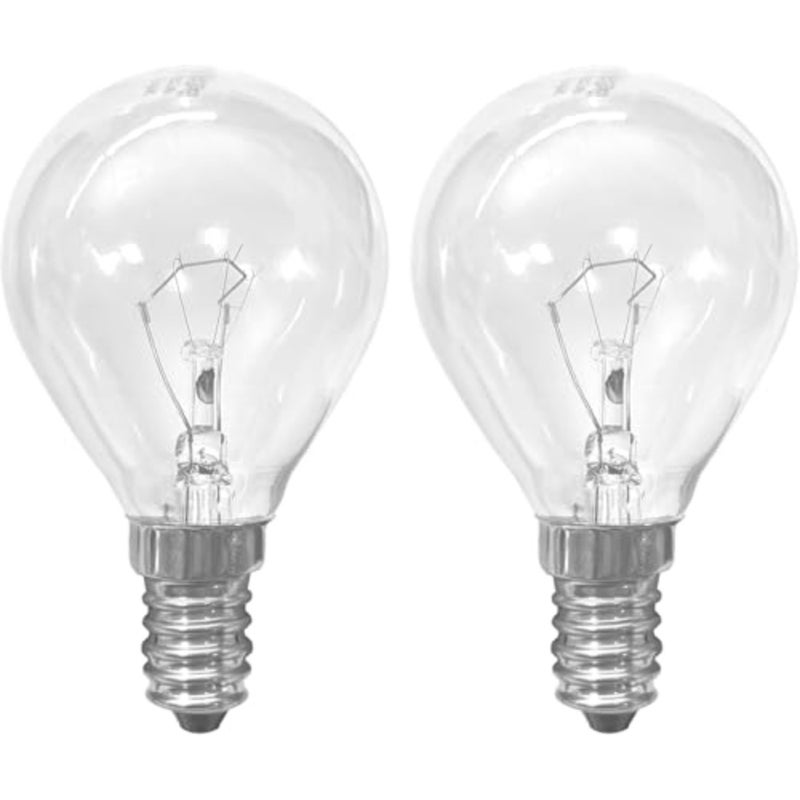 Oven bulb for kitchen appliances, heat-resistant glass, warm white, dimmable, 40W E14 SES G45 with 340 lumens, pack of 2 - Image 1
