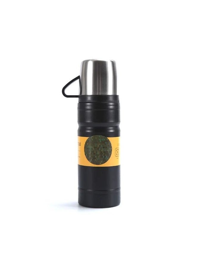 Vacuum Flask With 2 Stainless Steel Cups (680 Ml, Black) - Image 2