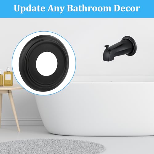 GZJoSum Metal Tub Spout Cover Ring, Black Bathroom Faucet Remodeling Wall Plate with Foam Gasket（1-1/2 Inch ID and 3-5/8 Inch OD） - Image 4