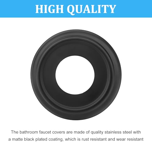 GZJoSum Metal Tub Spout Cover Ring, Black Bathroom Faucet Remodeling Wall Plate with Foam Gasket（1-1/2 Inch ID and 3-5/8 Inch OD） - Image 3