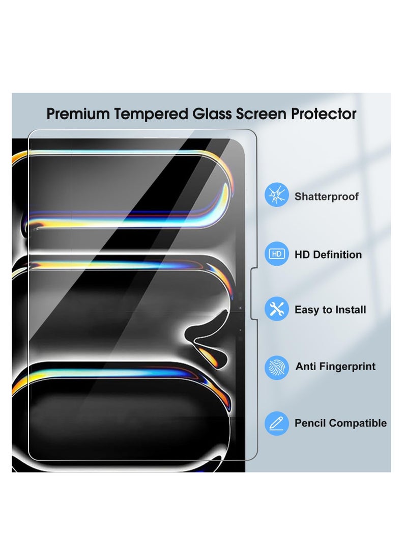 Aookay [2 Pack] Screen Protector for iPad Pro 13 inch M4 7th Generation(2024 Released), HD Clear 9H Tempered Glass Film, High Sensitivity Case Friendly  - Image 3