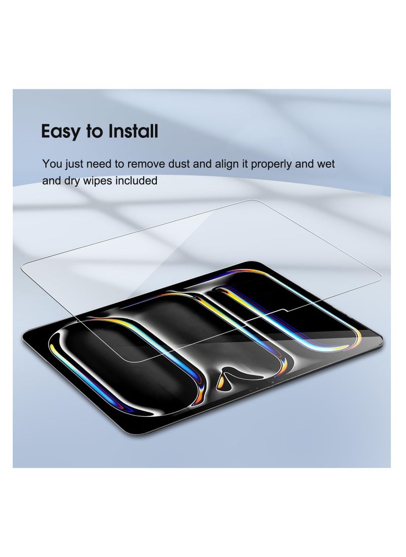 Aookay [2 Pack] Screen Protector for iPad Pro 13 inch M4 7th Generation(2024 Released), HD Clear 9H Tempered Glass Film, High Sensitivity Case Friendly  - Image 4
