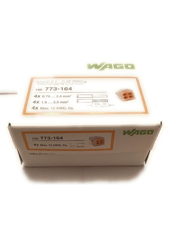 Wago Wire Connector 600 V Clear 4 Conductor 100 / Box - Image 1