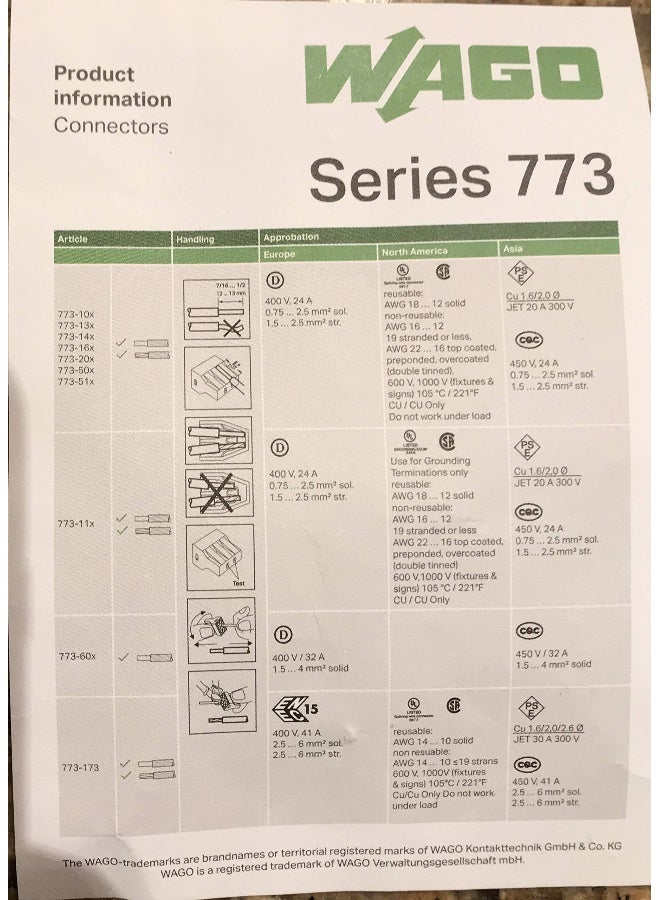 Wago Wire Connector 600 V Clear 4 Conductor 100 / Box - Image 5