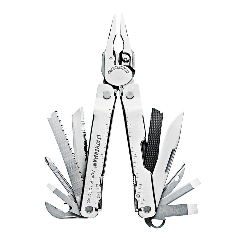 LEATHERMAN LEATHERMAN Super Tool 300 L831183 MultiTool Stainless Steel with Removable Wire Cutters and Quality Holster Black 